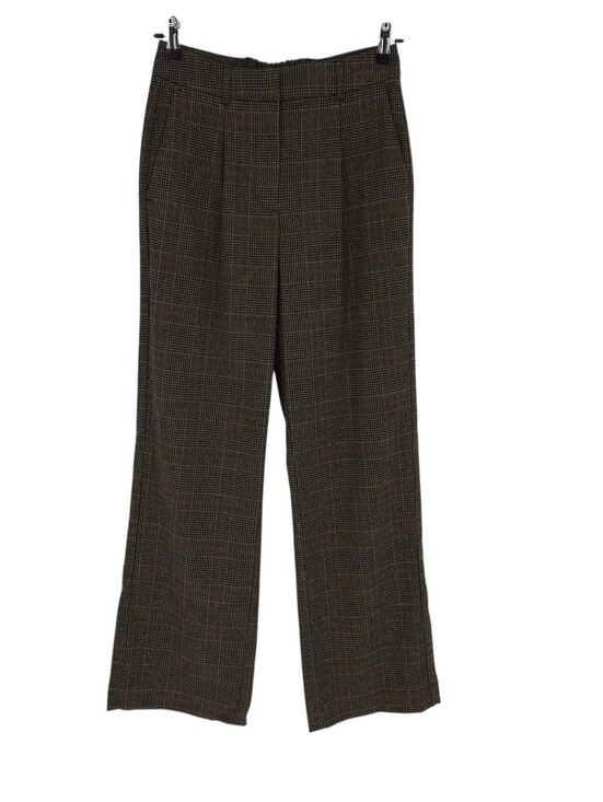 Old Navy Pants - Old Navy Taylor Wide Leg Trouser Pants Brown Plaid Pleated Extra High Rise XS